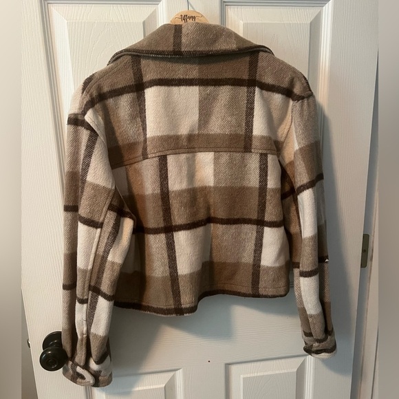 Love Tree Women's Plaid Jacket - Brown and Cream - Picture 3 of 3